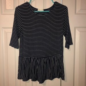 Ginger G Striped Quarter Sleeve